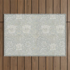 William Morris Honeysuckle & Tulip Light Grey and Blue Outdoor Rug Gallery Image 1