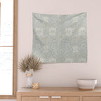 William Morris Honeysuckle & Tulip Light Grey and Blue Wall Tapestry Gallery Image 2