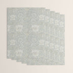 William Morris Honeysuckle & Tulip Light Grey and Blue Wrapping Paper Gallery Image 3