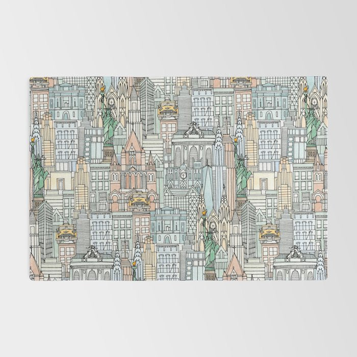 New York watercolor Rug Gallery Image 2
