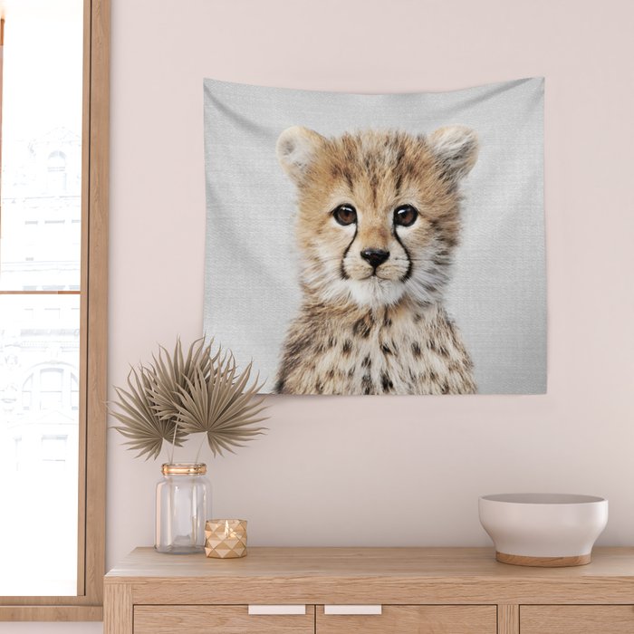 Baby Cheetah - Colorful Wall Tapestry Gallery Image 2