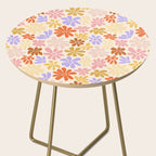 Retro Daisies - Rainbow Pastel Colors Side Table Gallery Image 2
