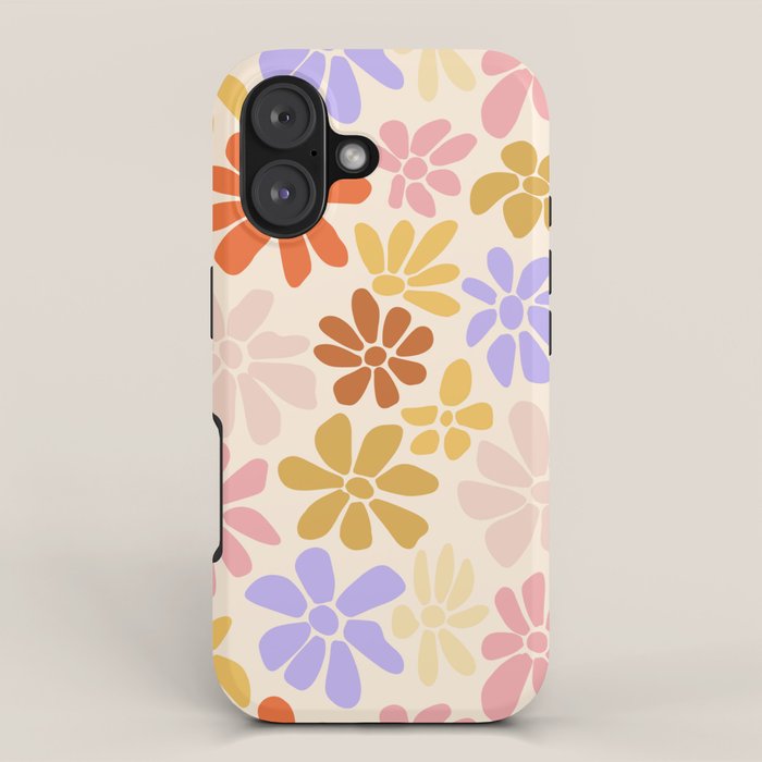 Retro Daisies - Rainbow Pastel Colors iPhone Case Gallery Image 1