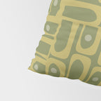 Mid Century Modern Piquet Geometric Multi Pattern in Vintage Olive Green Tones Pillow Sham Gallery Image 4