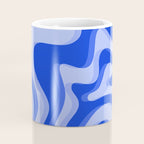 Trippy Glitch Retro Liquid Swirl Very Blue Abstract Pattern Coffee Mug Gallery Image 4