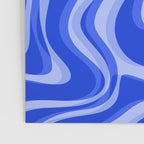 Trippy Glitch Retro Liquid Swirl Very Blue Abstract Pattern Poster Gallery Image 3