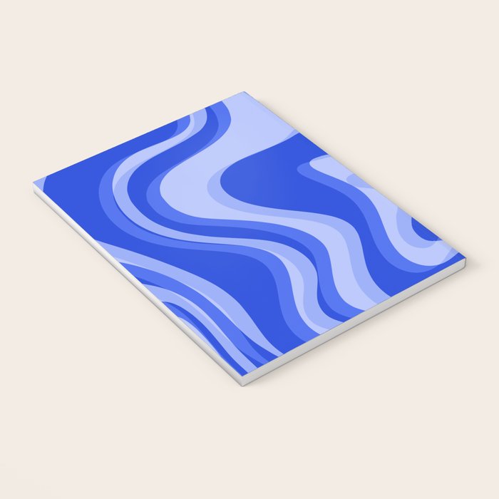 Trippy Glitch Retro Liquid Swirl Very Blue Abstract Pattern Notebook Gallery Image 3