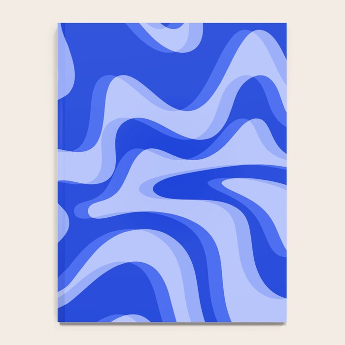 Trippy Glitch Retro Liquid Swirl Very Blue Abstract Pattern Notebook Gallery Image 4