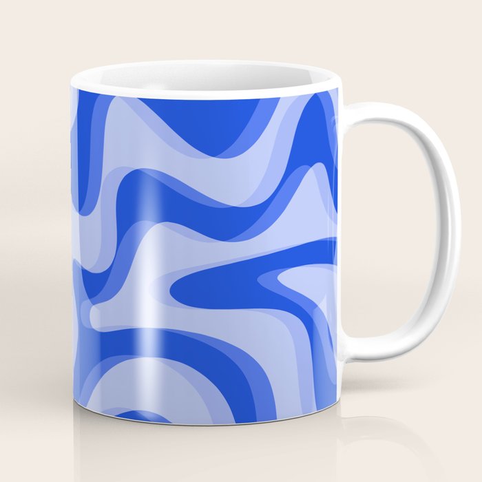 Trippy Glitch Retro Liquid Swirl Very Blue Abstract Pattern Coffee Mug Gallery Image 1