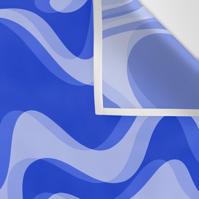 Trippy Glitch Retro Liquid Swirl Very Blue Abstract Pattern Wall Tapestry Gallery Image 3