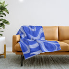Trippy Glitch Retro Liquid Swirl Very Blue Abstract Pattern Throw Blanket Gallery Image 1