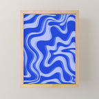 Trippy Glitch Retro Liquid Swirl Very Blue Abstract Pattern Mini Art Print Gallery Image 1