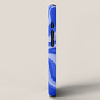 Trippy Glitch Retro Liquid Swirl Very Blue Abstract Pattern iPhone Case Gallery Image 2