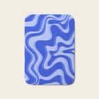 Trippy Glitch Retro Liquid Swirl Very Blue Abstract Pattern Bath Mat Gallery Image 1