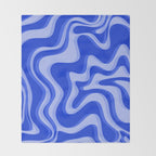 Trippy Glitch Retro Liquid Swirl Very Blue Abstract Pattern Throw Blanket Gallery Image 2