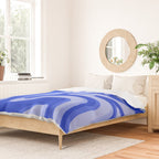 Trippy Glitch Retro Liquid Swirl Very Blue Abstract Pattern Duvet Cover Gallery Image 2