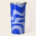 Trippy Glitch Retro Liquid Swirl Very Blue Abstract Pattern Travel Mug Gallery Image 2