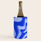 Trippy Glitch Retro Liquid Swirl Very Blue Abstract Pattern Wine Chiller Gallery Image 1