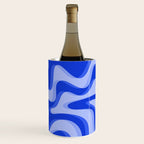 Trippy Glitch Retro Liquid Swirl Very Blue Abstract Pattern Wine Chiller Gallery Image 3