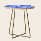 Trippy Glitch Retro Liquid Swirl Very Blue Abstract Pattern Side Table Gallery Image 1