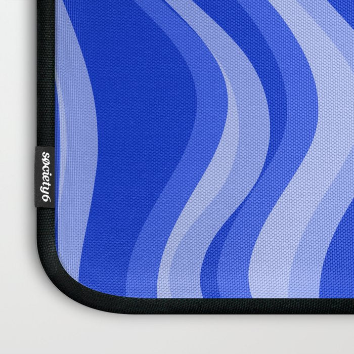 Trippy Glitch Retro Liquid Swirl Very Blue Abstract Pattern Laptop Sleeve Gallery Image 3