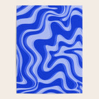 Trippy Glitch Retro Liquid Swirl Very Blue Abstract Pattern Poster Gallery Image 4