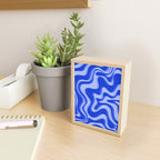 Trippy Glitch Retro Liquid Swirl Very Blue Abstract Pattern Mini Art Print Gallery Image 2