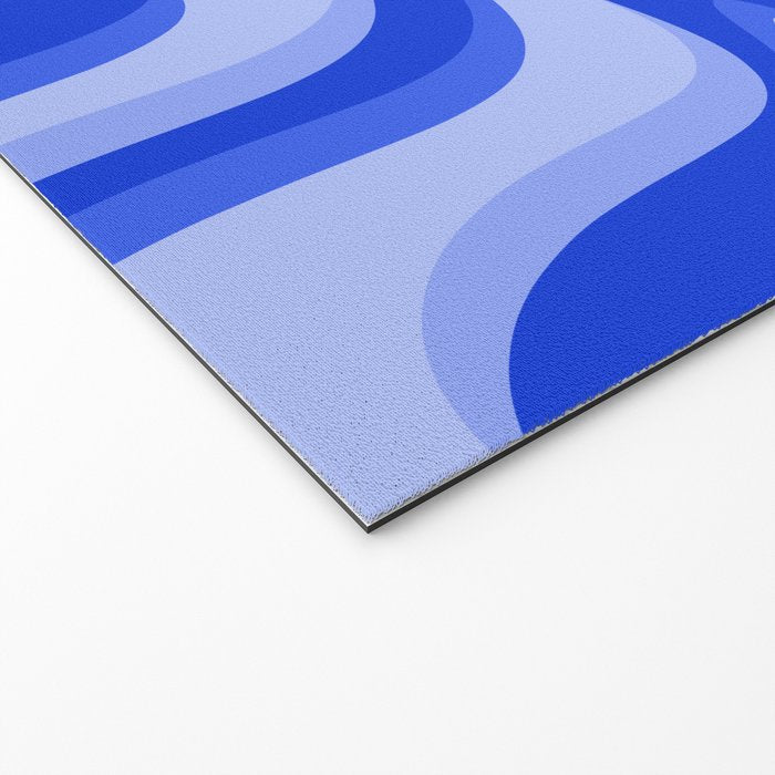 Trippy Glitch Retro Liquid Swirl Very Blue Abstract Pattern Welcome Mat Gallery Image 2