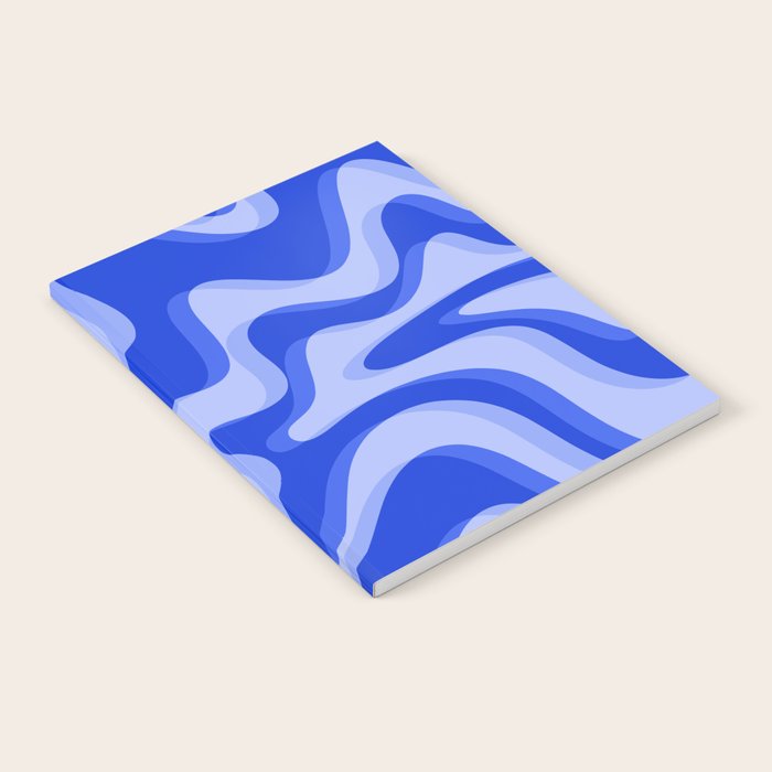 Trippy Glitch Retro Liquid Swirl Very Blue Abstract Pattern Notebook Gallery Image 2