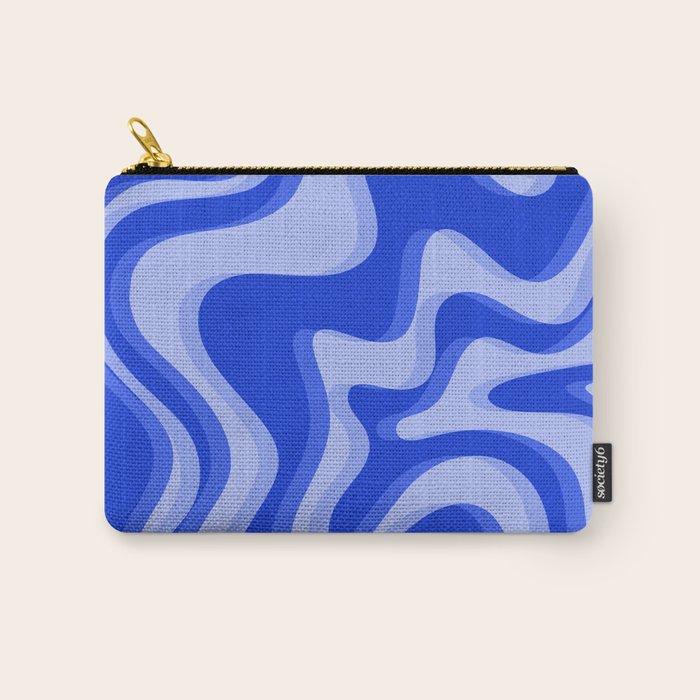 Trippy Glitch Retro Liquid Swirl Very Blue Abstract Pattern Carry All Pouch Gallery Image 1