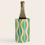 Hourglass Abstract Midcentury Modern Pattern Turquoise Teal Mustard Beige Cream Wine Chiller Gallery Image 2