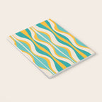 Hourglass Abstract Midcentury Modern Pattern Turquoise Teal Mustard Beige Cream Notebook Gallery Image 3