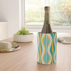 Hourglass Abstract Midcentury Modern Pattern Turquoise Teal Mustard Beige Cream Wine Chiller Gallery Image 4