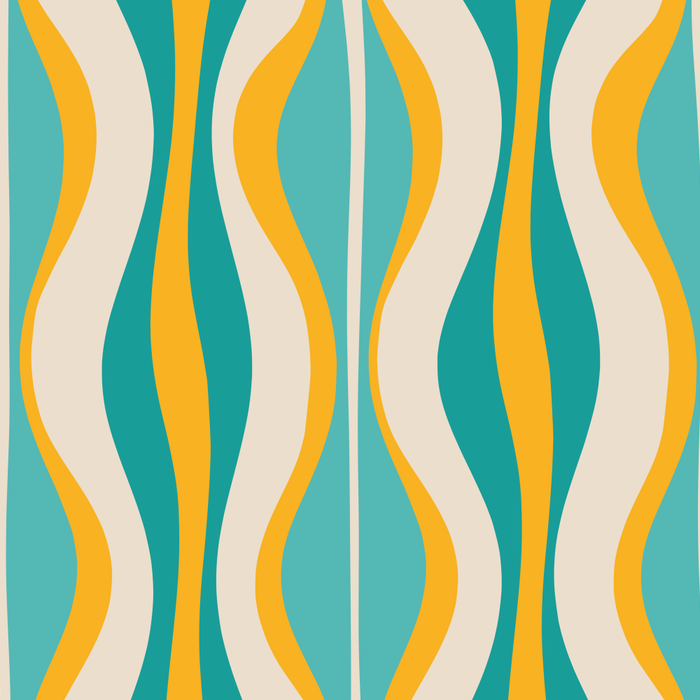 Hourglass Abstract Midcentury Modern Pattern Turquoise Teal Mustard Beige Cream Coffee Mug Gallery Image 2