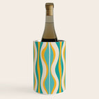 Hourglass Abstract Midcentury Modern Pattern Turquoise Teal Mustard Beige Cream Wine Chiller Gallery Image 1