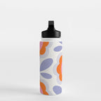 HELLO BOLD RETRO DAISY FLOWERS PATTERN IN BLOOM 1. BLUE Water Bottle Gallery Image 3