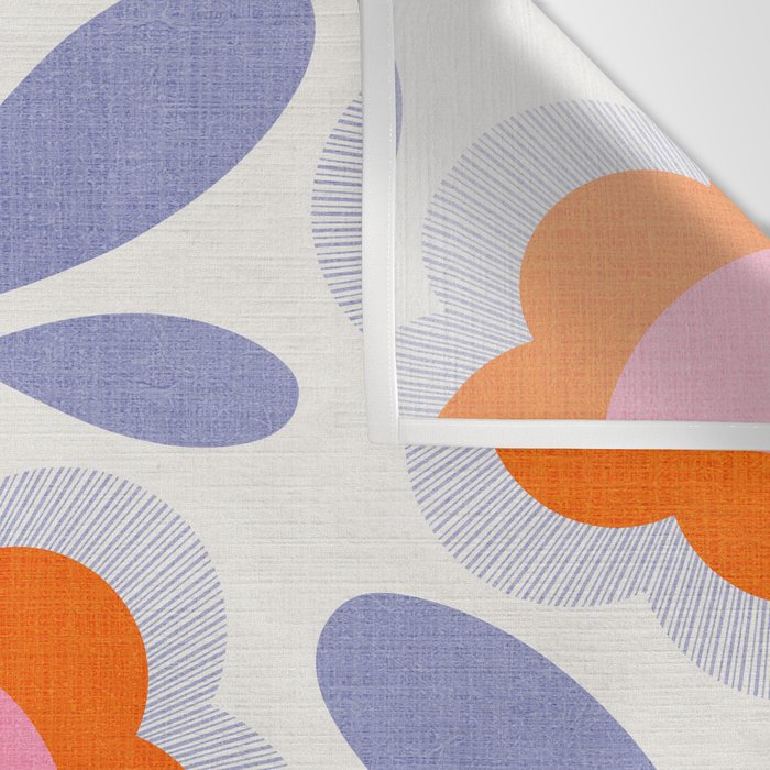 HELLO BOLD RETRO DAISY FLOWERS PATTERN IN BLOOM 1. BLUE Wall Tapestry Gallery Image 3