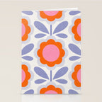 HELLO BOLD RETRO DAISY FLOWERS PATTERN IN BLOOM 1. BLUE Stationery Card Gallery Image 2