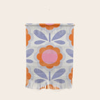 HELLO BOLD RETRO DAISY FLOWERS PATTERN IN BLOOM 1. BLUE Wall Hanging Gallery Image 1