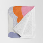 HELLO BOLD RETRO DAISY FLOWERS PATTERN IN BLOOM 1. BLUE Throw Blanket Gallery Image 3
