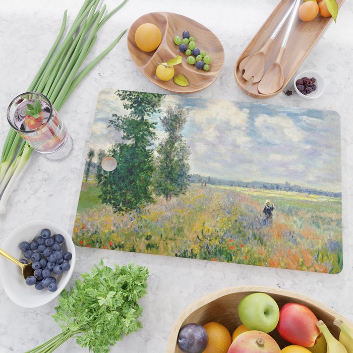 Poppy Fields near Argenteuil by Claude Monet Cutting Board Gallery Image 2