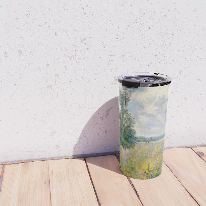 Poppy Fields near Argenteuil by Claude Monet Travel Mug Gallery Image 4