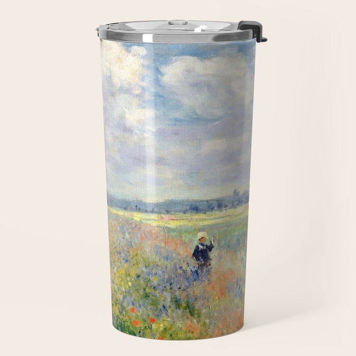 Poppy Fields near Argenteuil by Claude Monet Travel Mug Gallery Image 2