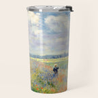 Poppy Fields near Argenteuil by Claude Monet Travel Mug Gallery Image 2