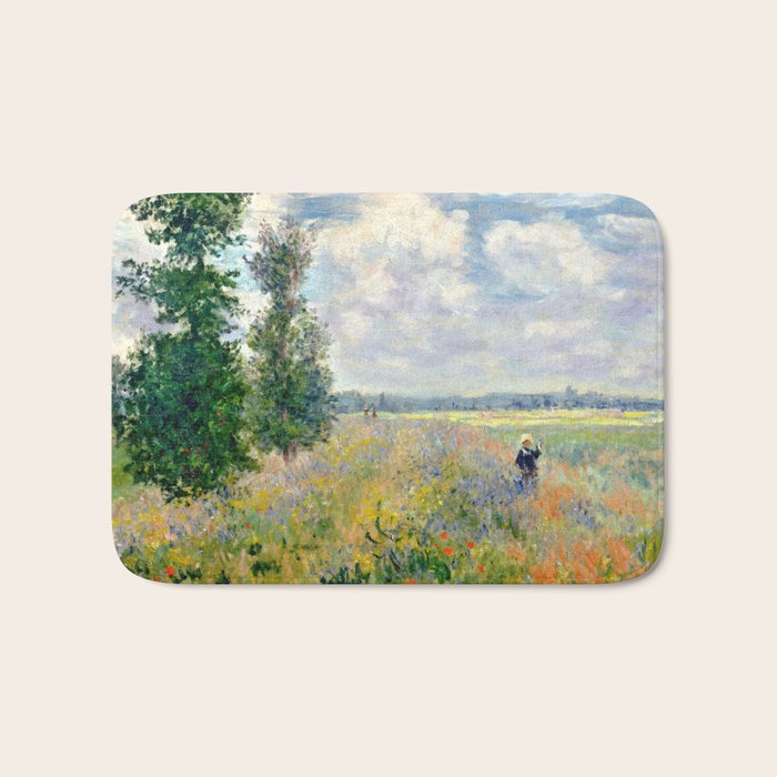 Poppy Fields near Argenteuil by Claude Monet Bath Mat Gallery Image 1
