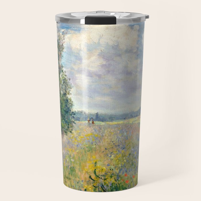 Poppy Fields near Argenteuil by Claude Monet Travel Mug Gallery Image 1