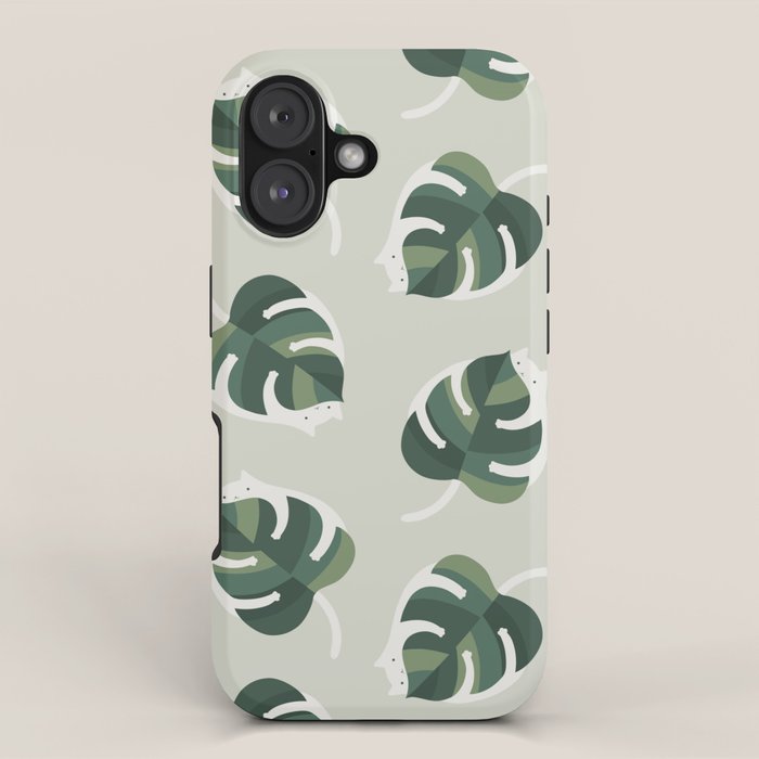 Monstera Cat pattern 1 iPhone Case Gallery Image 1