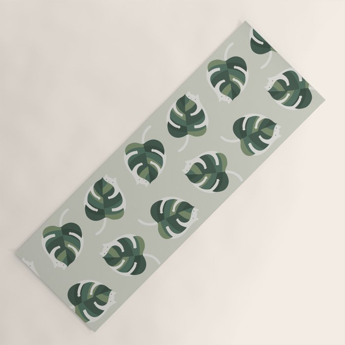 Monstera Cat pattern 1 Yoga Mat Gallery Image 1