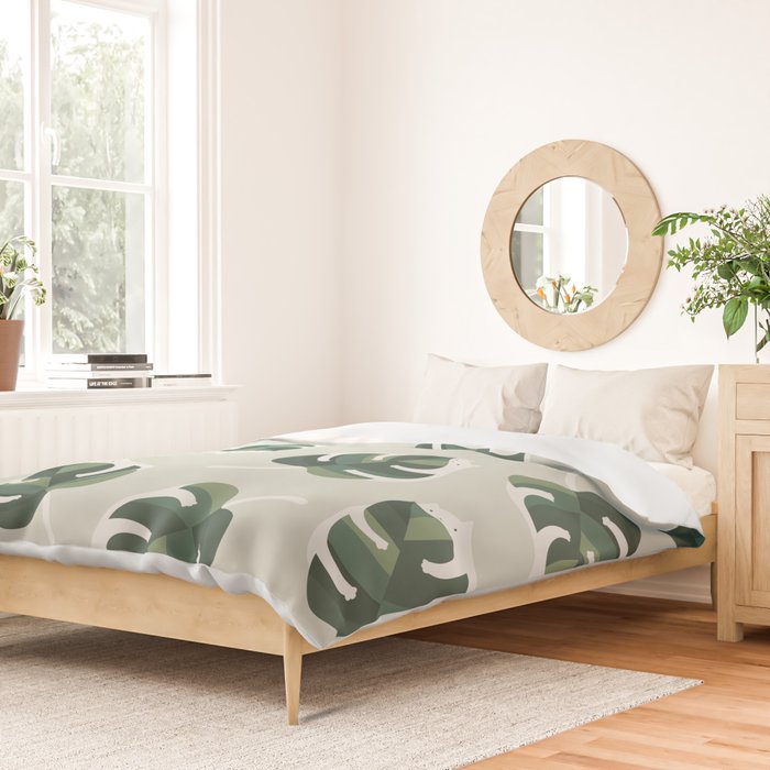 Monstera Cat pattern 1 Duvet Cover Gallery Image 2