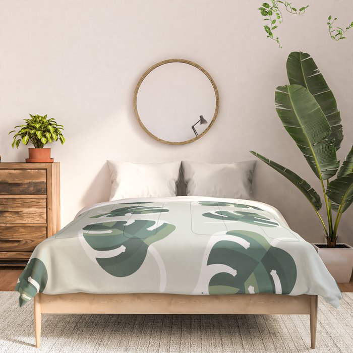 Monstera Cat pattern 1 Comforter Gallery Image 3